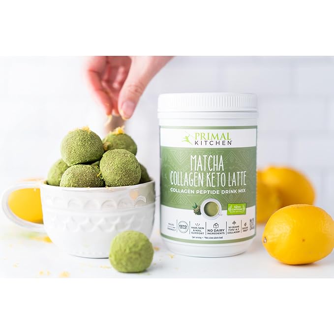 Primal Kitchen Matcha Collagen Keto Latte Powder Sugar-Free Collagen Peptides 9.33 Ounces