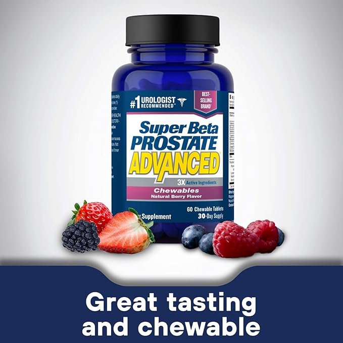 SUPER BETA PROSTATE Advanced Chewables - Prostate Support Supplement for Men's Health (120 Chews 2-Pack)