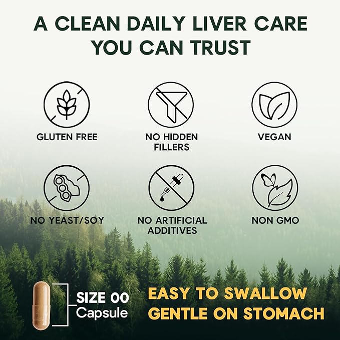 Full Spectrum Liver Cleanse Detox &amp Repair &amp Long-term Protection – clinically dosed 250mg Milk Thistle NAC ALA Dandelion Liver Support Supplement for Liver Health Made in USA 60 Capsule