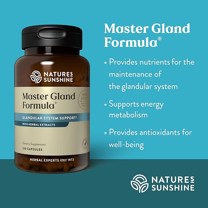 Nature's Sunshine Master Gland 120 Capsules | Provides Complete Nutritional Support for Every Gland in the Body Helps Support Energy Metabolism
