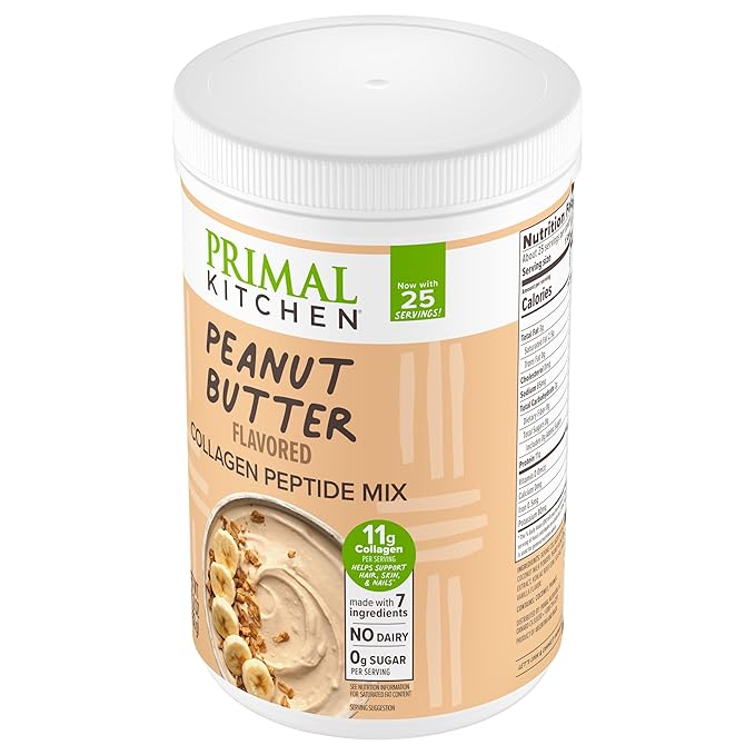 Primal Kitchen Peanut Butter Flavor Collagen Fuel® Drink Mix Collagen Peptides No Dairy 14.3 Ounces