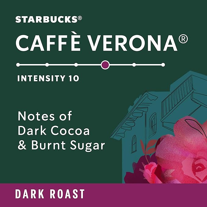 Starbucks by Nespresso Vertuo Caffè Verona Dark Roast Coffee 32-count Coffee Pods Brews 7.8 oz.