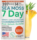 Atlantic Naturals Sea Moss 7 Day Detox Liver Gallbladder &amp Kidney Cleanse - Support with Dandelion Root Milk Thistle Burdock Root Red Clover Chanca Piedra - Pineapple Flavor Drink Mix (14 oz)
