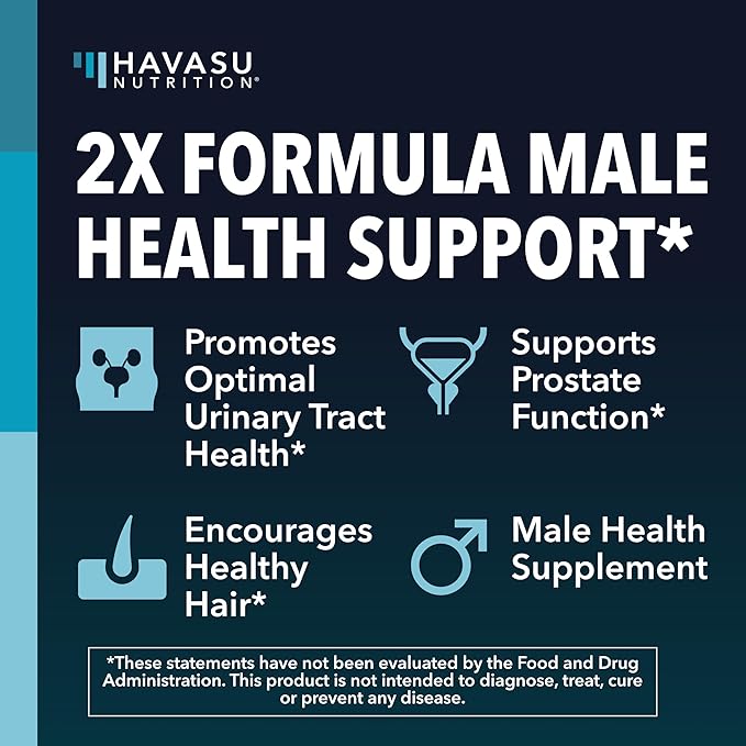 Saw Palmetto with Stinging Nettle Capsules - 2X Prostate Support Supplement for Men’s Health - 120 Count - DHT Blocker for Urinary Tract Function and Hair - Vegan Non-GMO - 2 Month Supply