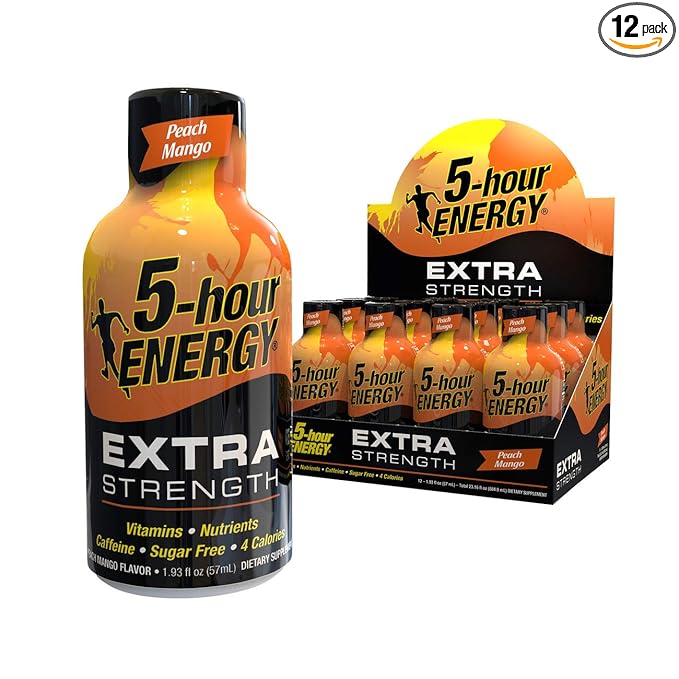 5-hour ENERGY Shot Extra Strength Peach Mango 1.93 Ounce 12 Count
