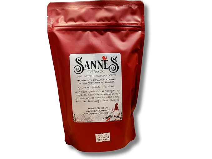 Sannes Coffee Co Norwegian Coffee. 3 Pack of Limited Edition Krumkake Flavor 8 oz each bag