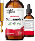 Wild &amp Organic Schisandra Berry Extract Drops 500 mg - Relaxing Schisandra Supplement - Liquid Chinensis Tincture - Vegan Sugar &amp Alcohol-Free - 2 fl oz