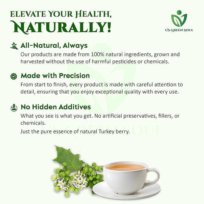 Turkey Berry Leaves - 100% Pure Dried Organic Leaves for Cooking Tea and Herbal Remedies
