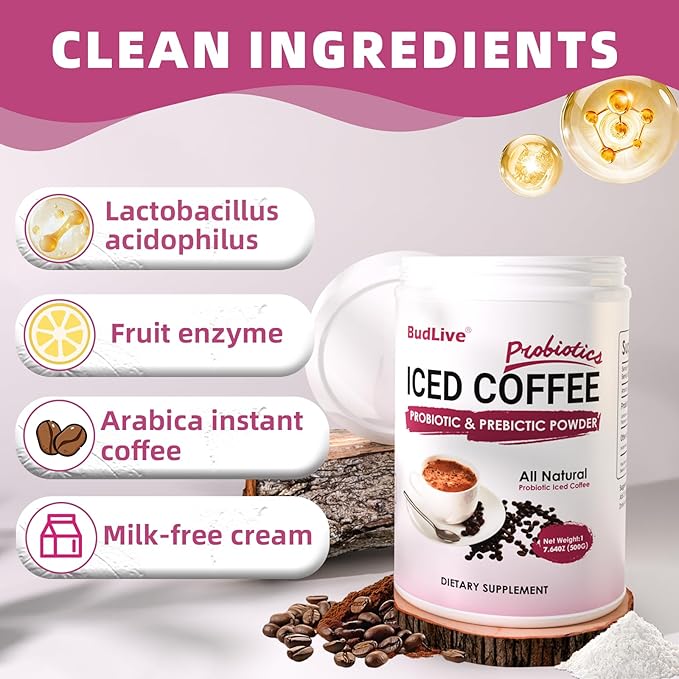Probiotic Iced Coffee with Adaptogens Slim Ground Coffee Arabica Specialty Coffee Caffeinated Medium Roast Ideal for Cold Brew &amp Refreshing Iced Beverages Brew Instant Coffee 500g