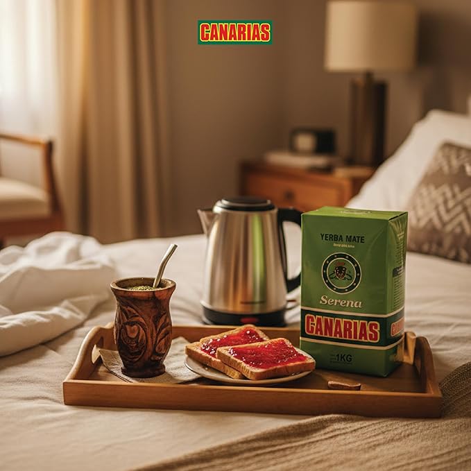 Canarias Serena Yerba Mate Tea - Herbal Yerba Mate with Melissa Passionflower &amp Mint - Ground Leaf Mate - Smooth &amp Balanced Flavor - 1 kg (Pack of 2)