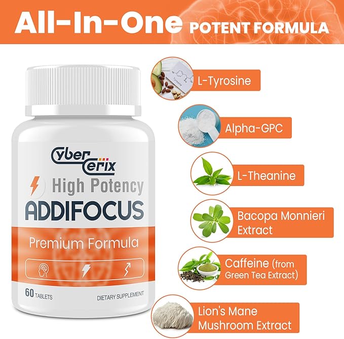 17-in-1 Brain Supplement for Memory and Focus - Nootropic Brain Supplement for Concentration Clarity Energy &amp Focus - Natural Caffeine Blend with Vitamins Amino Acids &amp Herbal Extracts - 60