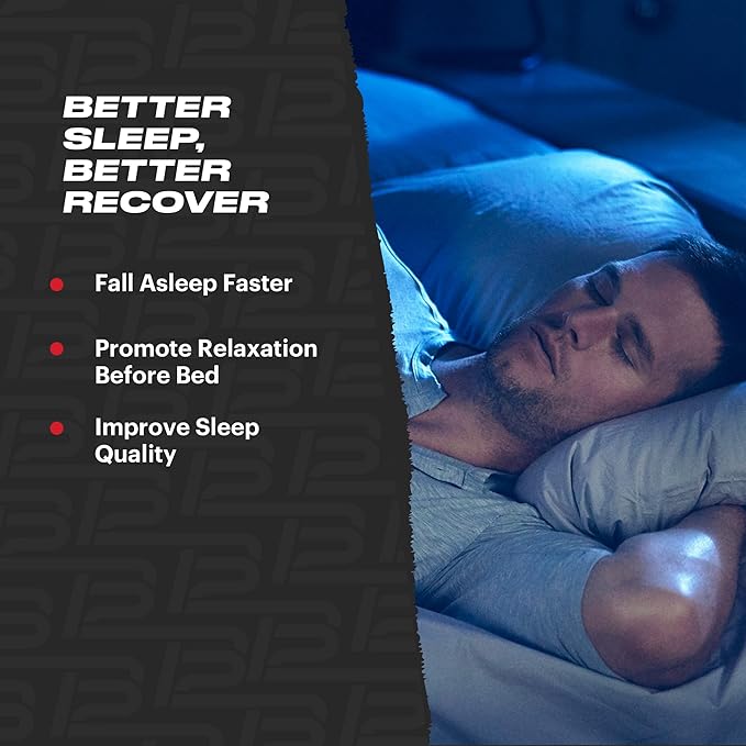 TB12 Sleep - Sleep Supplement with Magnesium L-Theanine Chamomile GABA and Melatonin to Fall Asleep Faster Promote Relaxation and Improve Sleep Quality. Stress and Mood Nightly Support