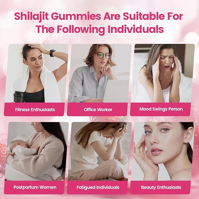 Shilajit for Women Gummies micronutrient Supplement Pure Himalayan Shilajitn Contains Tongkat Ali Ashwagandhaa Turmeric Saffron for hormonal Balance &amp Energy | Strawberry Flavor (60 Gummies)