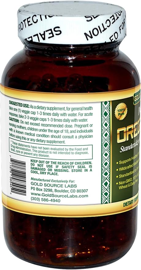 Wild Oregano Oil Capsules - 120 Liquid Veggie Softgels - Pure Standardized Wild Oregano Leaf Extract offers 70% Carvacrol (32 mg) for Immune System Health - Non GMO Vegan Gluten Free