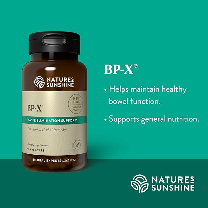 Nature's Sunshine BP-X 100 Capsules | Supports Intestinal Digestive and Hepatic Health and Assists with Liver Gallbladder and Bowel Functions