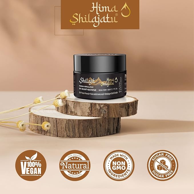 Shilajit Pure Himalayan Organic Shilajit Resin - Gold Grade 100% Purity Shilajit with Fulvic Acid &amp 85+ Trace Minerals Complex for Energy &amp Immune Support Pack of 2 (4 Months Supply)