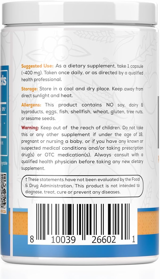 Palmitoylethanolamide Capsules | Pea 400mg | 400 Pill Count | Promotes Natural Inflammation &amp Discomfort Relief