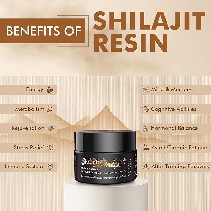Hima Shilajatu Shilajit Purest Himalayan Organic Shilajit Resin - Gold Grade 100% Purity Shilajit with Fulvic Acid &amp 85+ Trace Minerals Complex for Energy &amp Immune Support Pack of 3 (6 Months