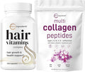 Micro Ingredients Multi Collagen Protein Powder 2 Pounds &amp Hair Vitamins Complex Capsules Bundle Pack | Grass-Fed Collagen Peptides | 14-in-1 Advanced Hair Growth Support