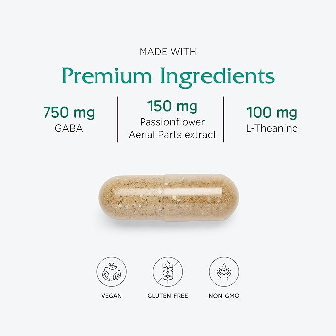 Vitanica GABA Ease Calming Support Vegan 60 Capsules