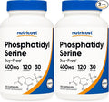 Nutricost Phosphatidylserine 400mg 120 Capsules - Soy Free 30 Servings Vegetarian Friendly Non-GMO Gluten Free (Pack of 2)