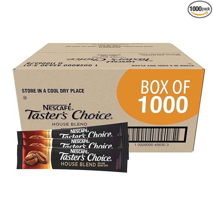 Nescafe Instant Coffee Packets Taster's Choice Light Roast Bulk Pack 1.5 g Packets (Pack of 1000)