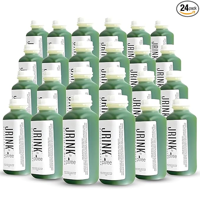 JRINK by Purée Organic Cucumber Juice Cold Pressed Detox Drink Healthy Cleanse with No Preservatives Fresh Raw Juice in HDPE Bottles Organic Fruit and Vegetable Cleanse Beverage 16oz Pack of 24