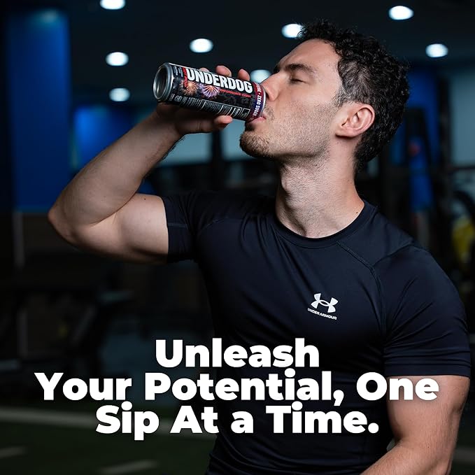 Underdog Performance Energy Drink Variety Nootropics Green Tea Extract Citrulline Clean Sugar Free Fast &amp Slow Release 249mg Caffeine per Serving No Artificial Additives 12 Pack