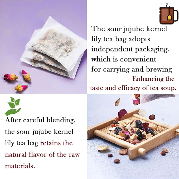 Goodnight Tea 300g/10.6oz 酸枣仁晚安茶 Sour Jujube Kernel Lily Poria Cocos Tea Good Night Sleep Combination of Lily Rose Mulberry Lotus seed Polygonatum and Jujube Chinese Herbal 酸枣仁 酸枣仁茶 酸枣仁茯苓百合茶 助眠安神