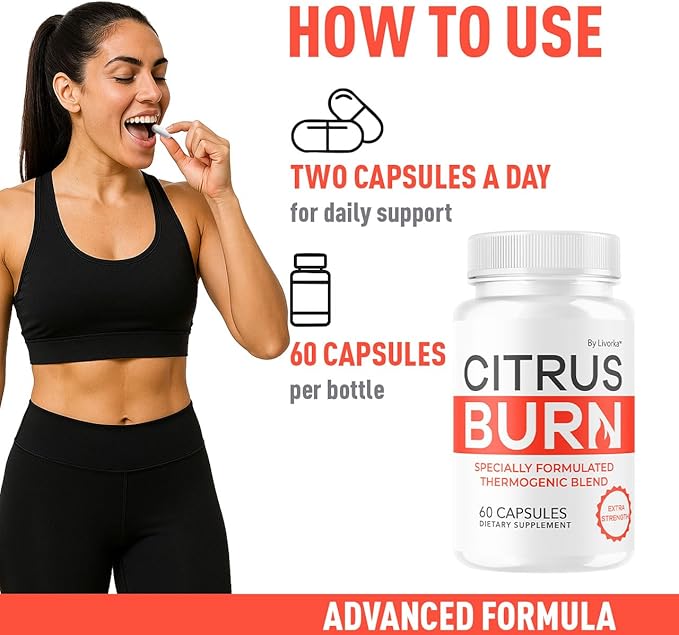 (2 Pack) Citrus Burn Capsules - Official CitrusBurn Pills Supplement Support All Natural Ingredients Advanced Formula Premium Multivitamin for Overall Health &amp Wellness 120 Capsules for 2 Months
