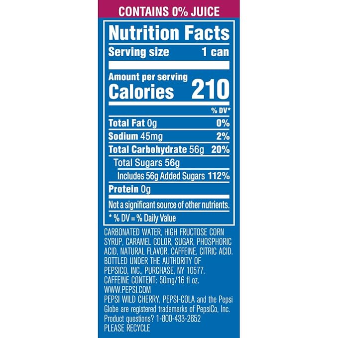 Pepsi Wild Cherry 16 Ounce Cans 12 Count