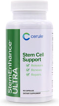Cerule StemEnhance Ultra Natural Stem Cell Support Supplement – Freshwater Microalgae and Marine Macroalgae Extracts for Cellular Renewal Immune Function Energy and Tissue Recovery – 60 Capsules