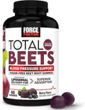 Force Factor Total Beets Gummies Blood Pressure Support Liposomal Beet Powder for Superior Absorption Grape Seed for Nitric Oxide Circulation &amp Heart Health Sugar Free Mixed Berry 60 Gummie
