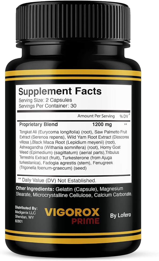 (5 Pack) Vigorox Prime Capsules VigoroxPrime Advanced Maximum Strength Performance Pills For Men Premium Natural Ingredients Formula for Overall Health &amp Wellness Support Capsulas Pastillas (300