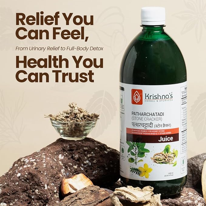 Krishna's Herbal &amp Ayurveda Pathar Juice Chatadi - Dissolve or Break The Stone 1000 ml