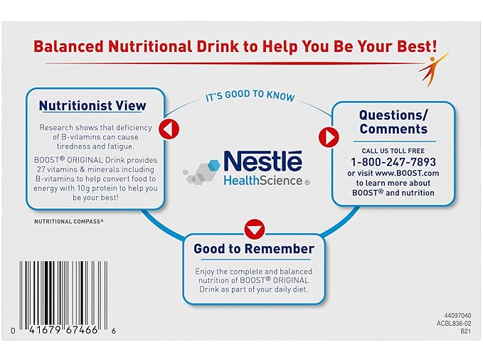 Boost Original Nutritional Energy Balanced Nutritional Drink (6 Count (Pack of 2) Vanilla &amp Strawberry)