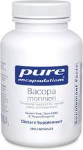 Pure Encapsulations Bacopa Monnieri | Supplement for Brain Memory Concentration and Stress Support* | 180 Capsules
