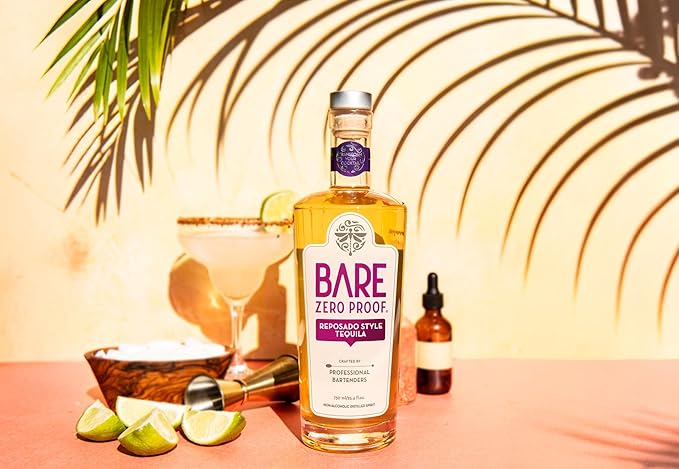 BARE Zero Proof® Reposado Style Tequila Non-Alcoholic with Agave Serrano Fresh-Cut Grass Notes - Ideal for Low/ZeroProof Exceptional Cocktails