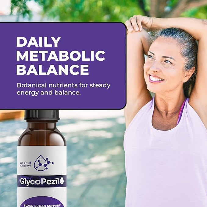 GlycoPezil – Daily Liquid Botanical Supplement with Chromium Maca Root Ginseng &amp Plant Extracts – Clean Stimulant-Free Formula – GMP-Certifed Non-GMO Made in USA - 2 fl oz 2 Month Supply