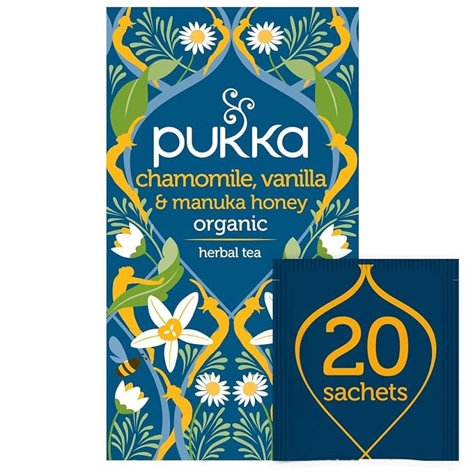 Pukka Tea Bags Organic (Night Time Berry Lemon Ginger and Manuka Honey Three Ginger Elderberry and Echinacea Supreme Matcha Green &amp Chamomile Vanilla and Manuka Honey) (1ea / 20ct) (Variety P