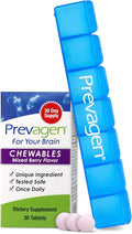 Prevagen Regular Strength Mixed Berry Chewables - 30 Tablets (1 Month Supply) 10mg of Apoaequorin Plus Vitamin D3 with 7-Day Pill Minder