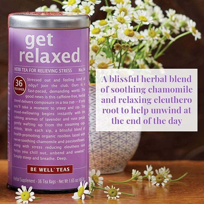 The Republic of Tea Be Well Teas No. 14 Get Relaxed Herbal Tea For Relieving Stress Refill Pack of 250 Tea Bags