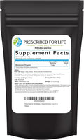 Prescribed For Life Melatonin Powder Natural Melatonin for Adults Rich in Antioxidants Gluten Free Vegan Non GMO Kosher No Fillers (2oz / 56g)