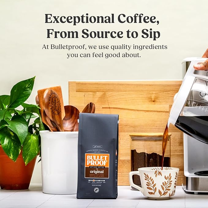 Bulletproof Original Medium Roast Ground Coffee 100% Arabica Coffee Tested for Toxins Clean Coffee Sustainably Sourced 12 Ounces (3 Pack)