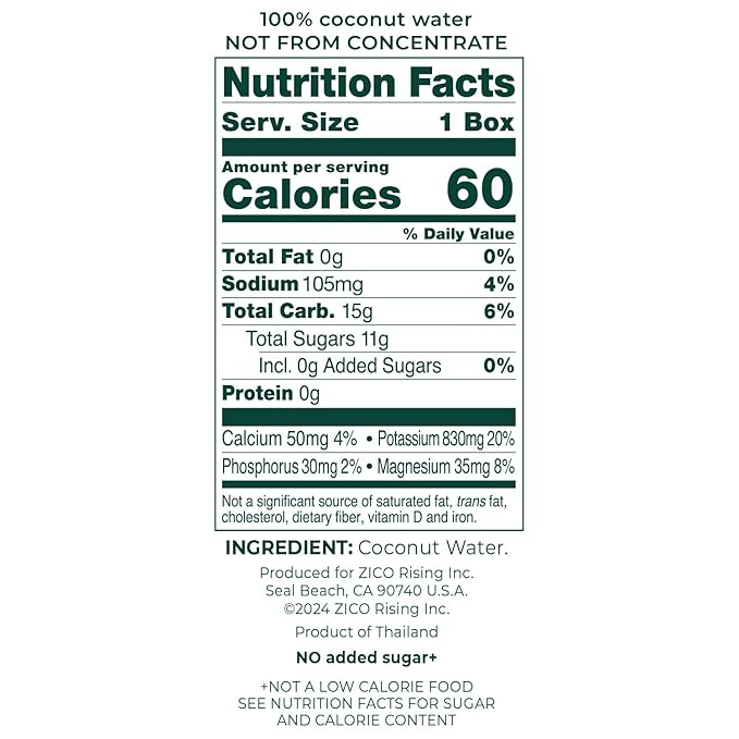 Zico 100% Coconut Water No added Sugar Refreshingly Delicious Hydration with Electrolytes 11.2 Fl Oz (Pack of 12)