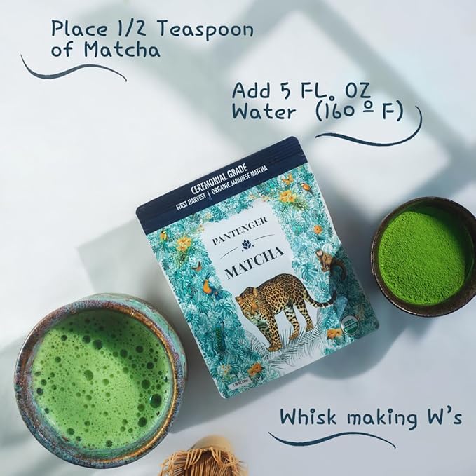 Organic Ceremonial Grade Matcha | Emerald Green Creamy &amp Sweet (for a matcha) | Japanese - First Harvest - Hand Picked - Stone Milled | By Pantenger