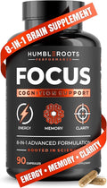 Advanced Nootropic Brain Supplement for Energy Memory &amp Focus | Lion's Mane Caffeine L-Theanine and 5 Additional All-Natural Ingredients to Improve Cognitive Health (90 Capsules)