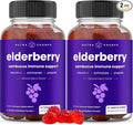 NutraChamps Elderberry Gummies Sambucus Elderberry Gummies for Adults &amp Kids Vitamin C Propolis &amp Echinacea Max Strength Immune Support Gummies Natural Berry Flavor 120 Gummies (Pack of