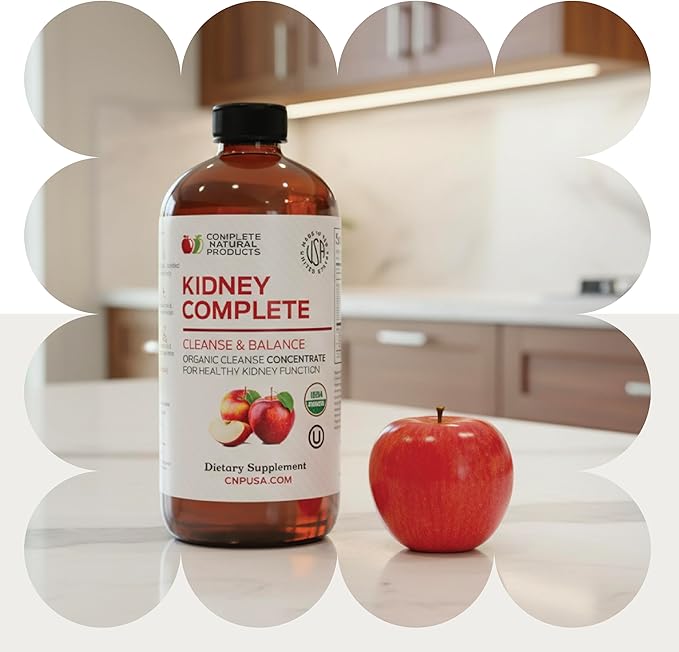 Complete Natural Products Kidney Complete - 16oz Liquid Dietary Supplement for Kidney Support Cleanse and Detox with Apple Cider Vinegar Lemon &amp Organic Chanca Piedra.