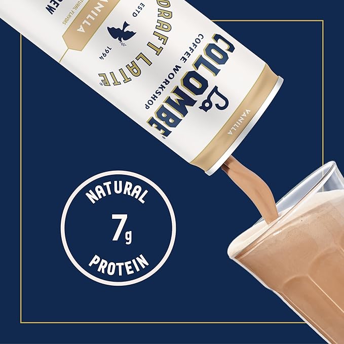La Colombe Coffee Vanilla Draft Latte 11 fl oz Cans (Pack of 12) Coffeehouse Quality Cold Brew Specialty Grade Coffee Beans Ready-to-Drink On-the-Go